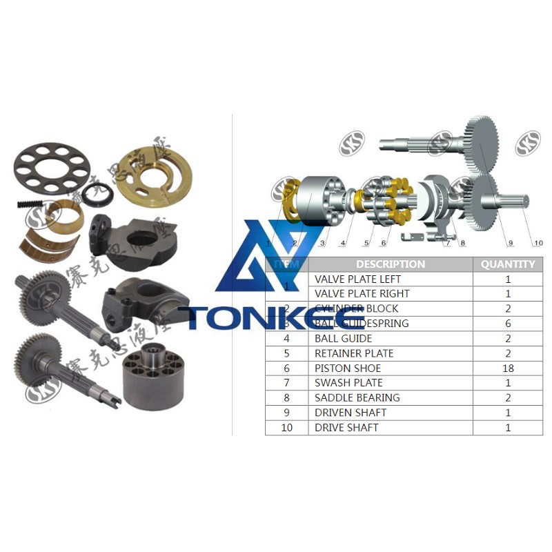  SBS80(CAT312C), VALVE PLATE LEFT hydraulic pump | Partsd